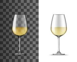 3d realistisch Weiß Wein Glas Tasse, Attrappe, Lehrmodell, Simulation vektor
