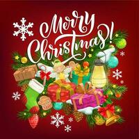 Weihnachten Baum, Geschenke, die Geschenke und Lebkuchen vektor