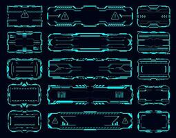 hud gränssnitt ramar, gränser, tecken, info lådor vektor