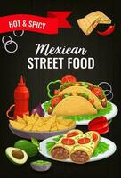 Mexikaner Küche Essen, Mexiko Geschirr Taco, Burrito vektor