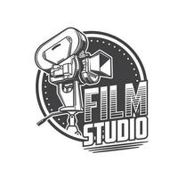 film filma studio ikon med retro bio kamera vektor