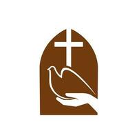 Christentum Religion Symbol, kreuzen, Taube von Frieden vektor