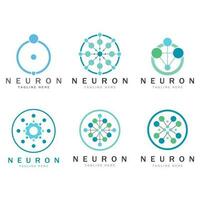 Neuron-Logo oder Nervenzellen-Logo-Design, Molekül-Logo-Illustrationsvorlagensymbol mit Vektorkonzept vektor