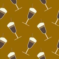 Kaffee ausgepeitscht Sahne nahtlos Muster Vektor Illustration