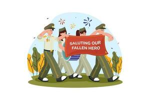 samhällen håll parader och evenemang till kom ihåg och betala hyllning till fallen soldater. vektor