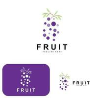 Traube Logo, Bauernhof Obst Vektor, frisch lila Obst Design, Traube Produkt Symbol, Obst Geschäft vektor