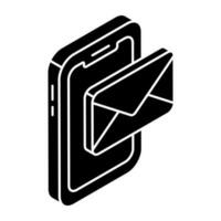 en unik design ikon av mobil post vektor