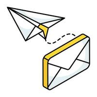 ein einzigartig Design Symbol von senden Mail vektor