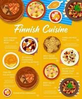 finnisch Küche Essen Speisekarte Seite Design Vorlage vektor