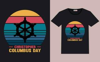 trendige columbus day-typografie und grafisches t-shirt-design vektor