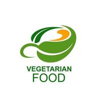 vegetarian mat, grön blad av vegetabiliska kök vektor