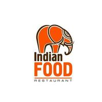 indisch Restaurant Symbol, Orange Elefant und Kofferraum vektor