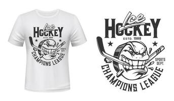 Eis Eishockey Puck und Stock T-Shirt Vektor drucken