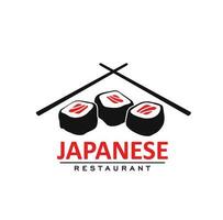 japansk kök restaurang ikon, rullar och pinnar vektor