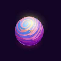 blå Plats planet med rosa nebulosa gui vektor ikon