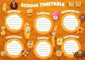 Karikatur Kekse Nachspeisen auf Bildung Zeitplan vektor
