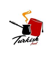 turkiska kök restaurang, turkiska kaffe ikon vektor