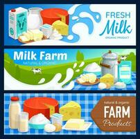 Milch Produkte, Molkerei Bauernhof Butter und Käse vektor