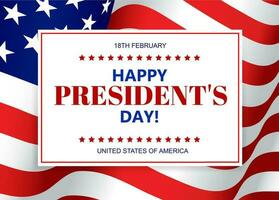 glücklich Präsident Tag Vektor Karte mit USA Flagge