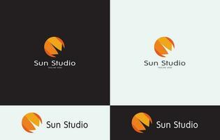 Sonne Studio Geschäft Logo Design Vektor Kunst eps