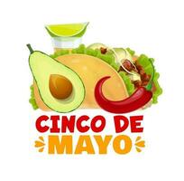 cinco de mayo mat, vektor mexikansk måltider och dryck