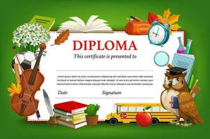 Schule Diplom Vektor Vorlage, Kinder Zertifikat