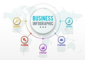 företag infographics med presentation steg Diagram vektor