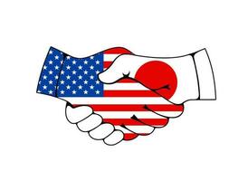 USA und Japan Handschlag, Handel und Geschäft Deal vektor