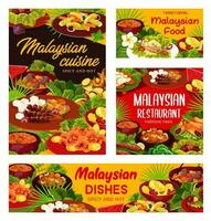 malaysiska kök maträtter, mellanmål, desserter vektor