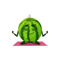 Wassermelone Karikatur Charakter Fitness Yoga Pilates vektor