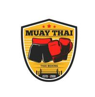 muay thailändisch Symbol, kriegerisch Kunst und Kampf Sport vektor