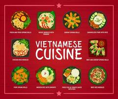 Vietnamesisch Küche Restaurant Essen Speisekarte Seite vektor