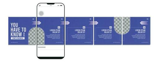 uppsättning av karusell posta mall, redigerbar karusell posta, social media karusell posta för företag. vektor
