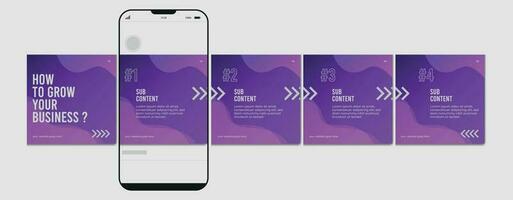 uppsättning av karusell posta mall, redigerbar karusell posta, social media karusell posta för företag. vektor