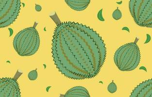 Durian nahtlos Muster. runden tropisch Frucht. dornig Frucht. Geschenk Verpackung Papier Vektor Illustration.