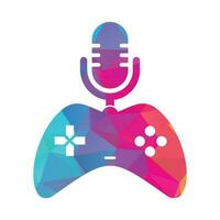 Gamepad und Podcast Logo Design Vorlage. vektor