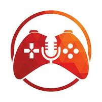 gamepad och podcast logotyp design mall. vektor