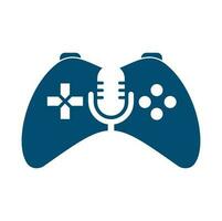 gamepad och podcast logotyp design mall. vektor