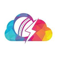 Cricket-Ball-Donner-Vektor-Logo-Design. Cricket Club-Vektorlogo mit Blitzdesign. vektor