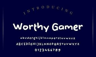 spielerisch Stil Schriftart Design, kindisch Alphabet Briefe und Zahlen Vektor Illustration