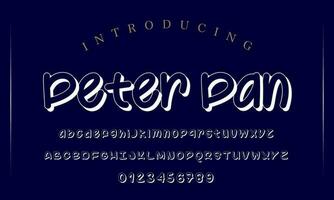 spielerisch Stil Schriftart Design, kindisch Alphabet Briefe und Zahlen Vektor Illustration