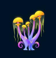 fantasi magi gelé svamp, psychedelic svamp vektor