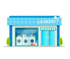 Wäsche Bedienung Gebäude, Waschen Geschäft vektor
