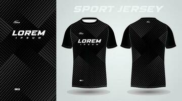 schwarz Hemd Fußball Fußball Sport Jersey Vorlage Design Attrappe, Lehrmodell, Simulation vektor