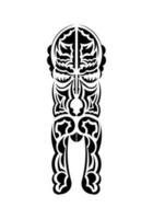 Gesicht im traditionell Stammes- Stil. tätowieren Muster. eben Stil. Vektor Illustration.