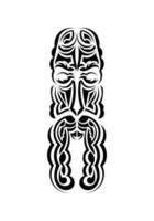 ansikte i traditionell stam- stil. svart tatuering mönster. isolerat. vektor illustration.