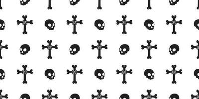 skalle sömlös mönster halloween vektor bones christ korsa ben spöke förgifta bricka bakgrund scarf isolerat upprepa tapet