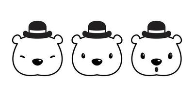 Bär Vektor Polar- Bär Symbol Logo Hut Deckel Karikatur Charakter Illustration Gekritzel