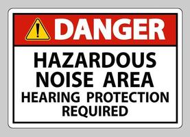 Warnschild Gefahrenbereich Gehörschutz erforderlich vektor