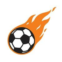 Fußball Ball Vektor Logo Symbol Fußball Feuer Symbol Illustration Karikatur Grafik